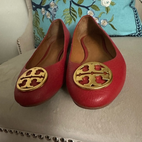Tory Burch Red Gold Ballet Flats - Picture 4 of 7
